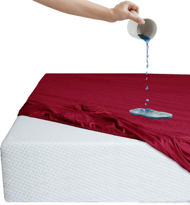 Patron Elastic Strap King Size Breathable, Stretchable, Waterproof Mattress Cover(Maroon)