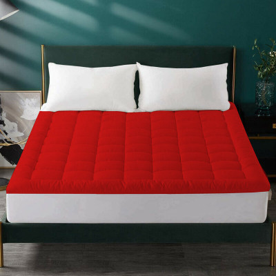 Linenovation Mattress Topper Queen Size Breathable Mattress Cover(Red)