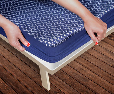 Luxurious Life Fitted King Size Waterproof Mattress Cover(Blue)