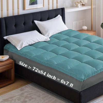 Texlux Mattress Topper King Size Breathable Mattress Cover(Blue)