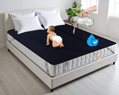 GURU ISHMA Elastic Strap King Size Waterproof Mattress Cover(Blue)