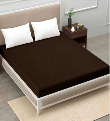LIFE SAVER Fitted Single Size Breathable, Stretchable, Waterproof Mattress Cover(Brown)