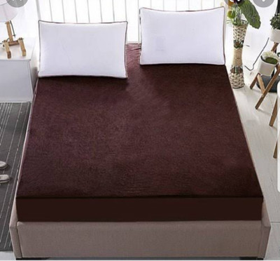 KinderBloom Single Size Elastic Strap Terry Cotton Breathable, Stretchable, Waterproof Mattress Cover(Maroon)