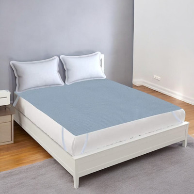 xperanto Elastic Strap Double Size Waterproof Mattress Cover(Blue)