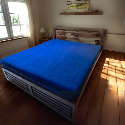 DLB Zippered King Size Breathable, Stretchable, Waterproof Mattress Cover(Blue)