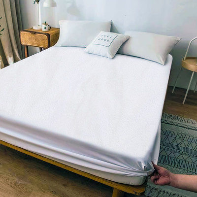 rakhi home décor Fitted Single Size Breathable, Stretchable, Waterproof Mattress Cover(White)