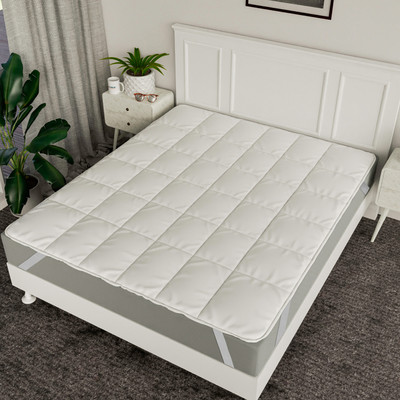 KUBER INDUSTRIES Elastic Strap Single Size Waterproof Mattress Cover(White)