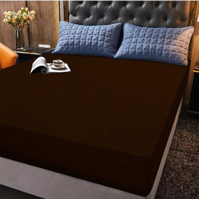 LAVESH EXPORTS Single Size Fitted Terry Cotton Breathable, Stretchable, Waterproof Mattress Cover(Brown)