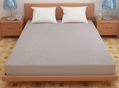 shri vyas linen Elastic Strap Double Size Breathable, Stretchable, Waterproof Mattress Cover(Grey)