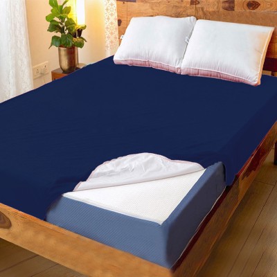 GADDA CO Fitted Queen Size Breathable, Stretchable, Waterproof Mattress Cover(Blue)