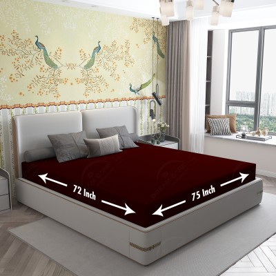 Dream Care Fitted King Size Waterproof Mattress Cover(Maroon)