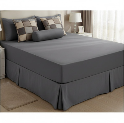 Kittenbite King Size Fitted Terry Cotton Breathable, Stretchable, Waterproof Mattress Cover(Grey)