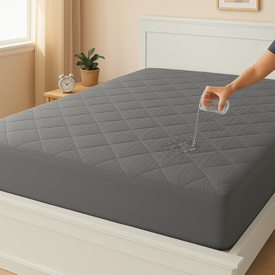 LA VERNE Fitted King Size Breathable, Stretchable, Waterproof Mattress Cover(Grey)