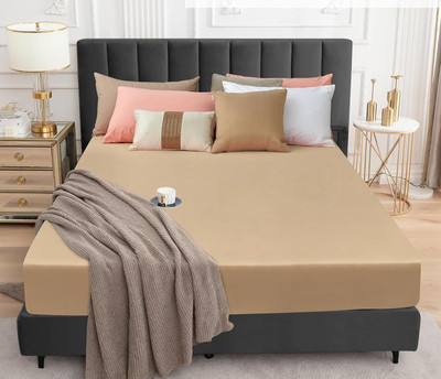 Ultrasleep Double Size Elastic Strap Terry Cotton Breathable, Waterproof Mattress Cover(Beige)