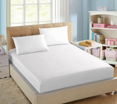 AVI Fitted Single Size Breathable, Stretchable, Waterproof Mattress Cover(White)