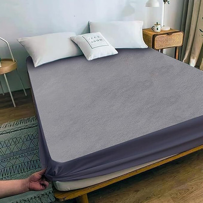 Oyo Baby Fitted Queen Size Breathable Mattress Cover(Grey)