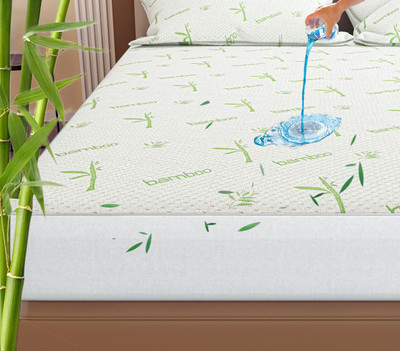 AYKA Fitted Single Size Waterproof, Breathable, Stretchable Mattress Cover(White)