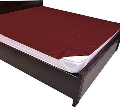 Craftzilla Elastic Strap Double Size Waterproof Mattress Cover(Maroon)