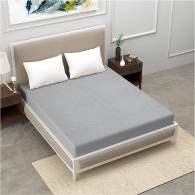 MINOMA Elastic Strap Queen Size Breathable, Stretchable, Waterproof Mattress Cover(Grey)