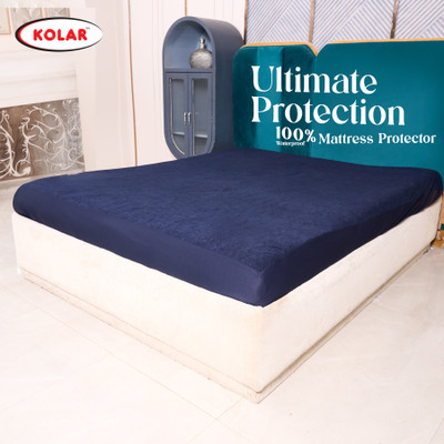 Kolar Elastic Strap King Size Waterproof, Breathable, Stretchable Mattress Cover(Blue)