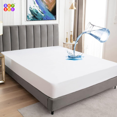 BeyBee Fitted Single Size Waterproof, Stretchable, Breathable Mattress Cover(White)