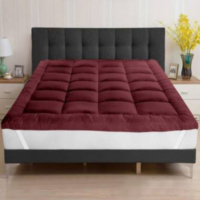 Texlux Elastic Strap Single Size Waterproof Mattress Cover(Maroon)