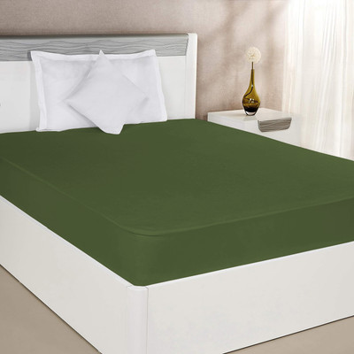 Vocal Store Zippered Single Size Breathable, Stretchable, Waterproof Mattress Cover(Green)