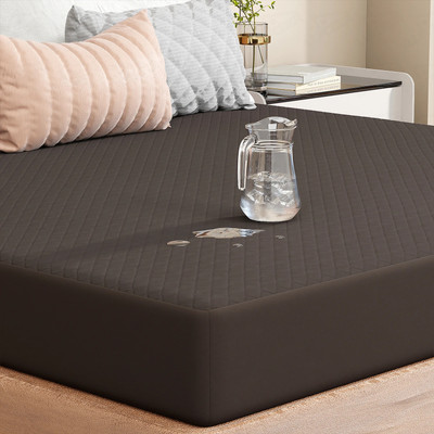 lukzer Mattress Topper Double Size Waterproof, Breathable, Stretchable Mattress Cover(Brown)