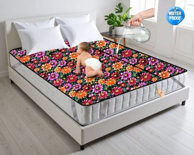 GURU ISHMA Elastic Strap King Size Waterproof Mattress Cover(Multicolor)