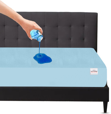 RELEIFE Fitted Single Size Breathable, Stretchable, Waterproof Mattress Cover(Blue)