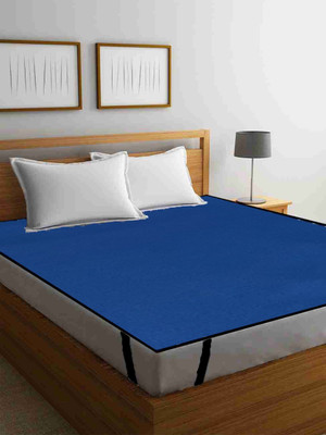 Jainco Decor Elastic Strap Double Size Waterproof Mattress Cover(Blue)