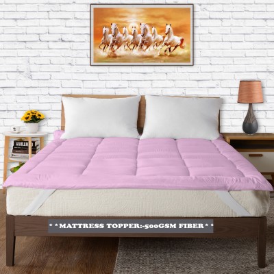 rakhi home décor Mattress Topper Queen Size Waterproof Mattress Cover(Pink)