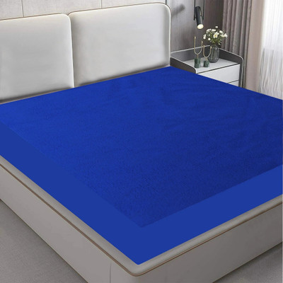 Mattress Protector Fitted King Size Breathable, Stretchable, Waterproof Mattress Cover(Blue)