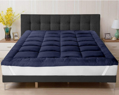 Linenovation Mattress Topper King Size Breathable Mattress Cover(Blue)