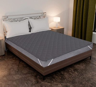 Texlux Elastic Strap Single Size Waterproof Mattress Cover(Grey)