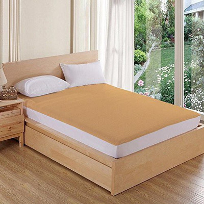 Linenovation Fitted Single Size Waterproof Mattress Cover(Beige)