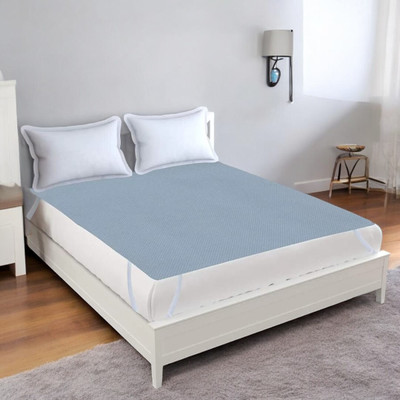 xperanto Elastic Strap Double Size Waterproof Mattress Cover(Blue)