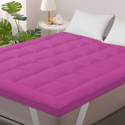Texlux Elastic Strap Queen Size Waterproof Mattress Cover(Pink)