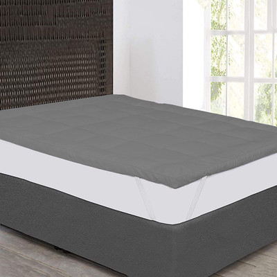 Linenovation Mattress Topper Single Size Breathable Mattress Cover(White, Grey)