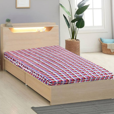 Hometail Zippered Single, Queen Size Breathable Mattress Cover(Red, Multicolor)