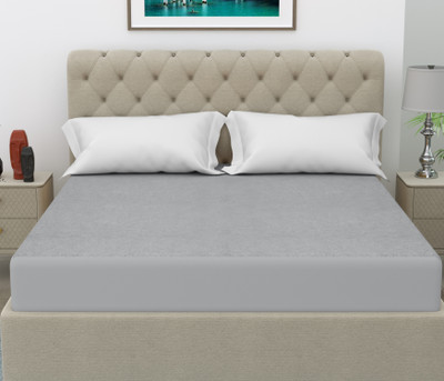 CRAZY WORLD Fitted Single Size Breathable, Waterproof Mattress Cover(Grey)