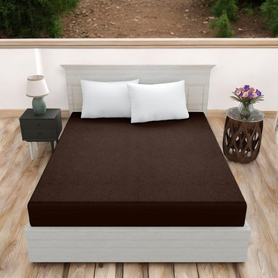 Luxurious Life Elastic Strap Single Size Mattress Cover(Brown)