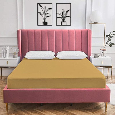 Wakeup India Elastic Strap Single Size Breathable, Stretchable, Waterproof Mattress Cover(Beige)