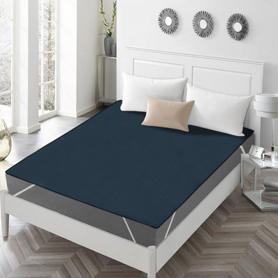 KUBER INDUSTRIES Elastic Strap Double Size Waterproof Mattress Cover(Blue)