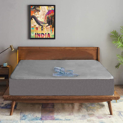 NKJ World Single Size Fitted Polyster Waterproof, Stretchable, Breathable Mattress Cover(Grey)