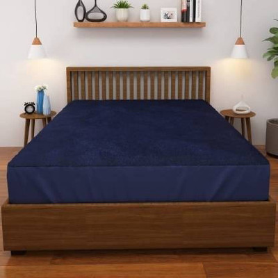 CozyCoir Mattress Topper Single Size Waterproof, Breathable, Stretchable Mattress Cover(Blue)