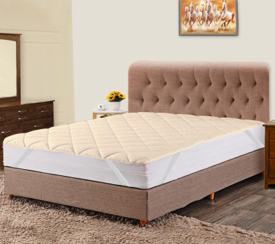 ITAJ Elastic Strap Double, King Size Breathable, Stretchable, Waterproof Mattress Cover(Beige)