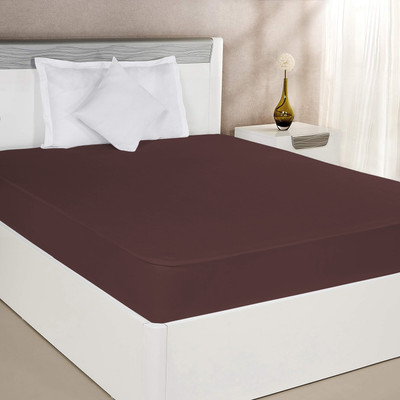 Vocal Store Zippered Single Size Breathable, Stretchable, Waterproof Mattress Cover(Maroon)