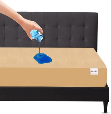 Mattress Protector Queen Size Fitted Terry Cotton Breathable, Stretchable, Waterproof Mattress Cover(Beige)