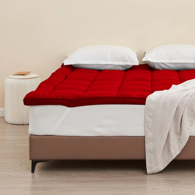 AVI Mattress Topper Double Size Breathable Mattress Cover(Red)